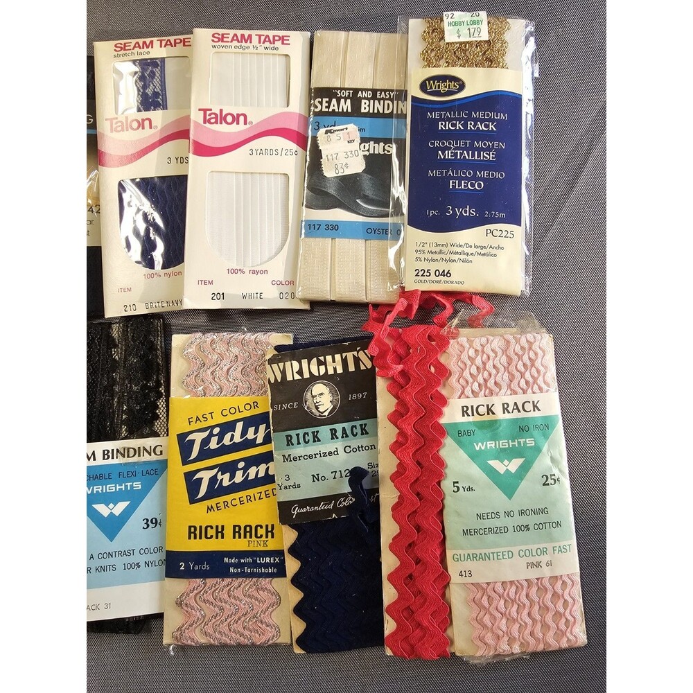 Rick Rack Seam Bias Tape Seam Binding Varies of Sizes & Colors Vintage Lot - Picture 4 of 6